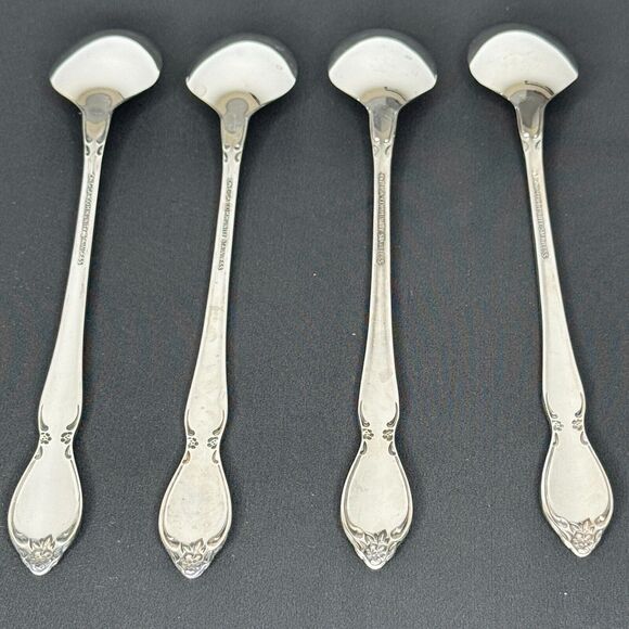 Oneida Community CHATELAINE Stainless Betty Crocker Flatware 4 Dessert Spoons - Picture 5 of 6